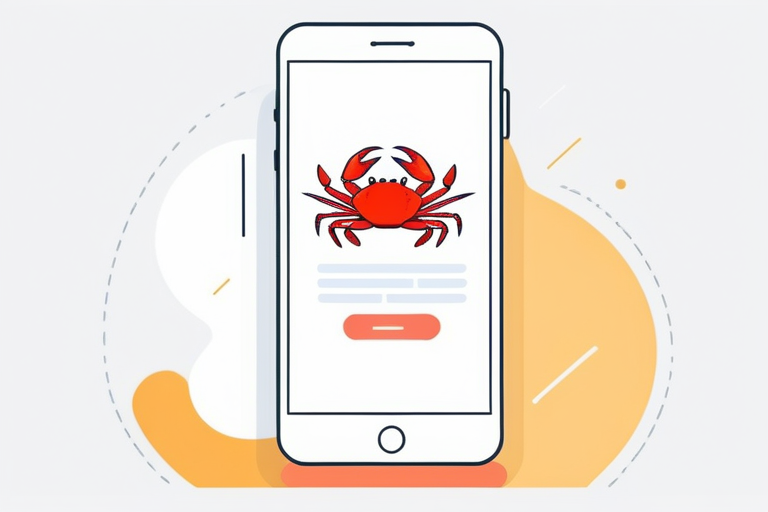 A user holding a smartphone, scrolling through an e-commerce website with crab products, focusing on the customer review section with highlighted negative comments like 