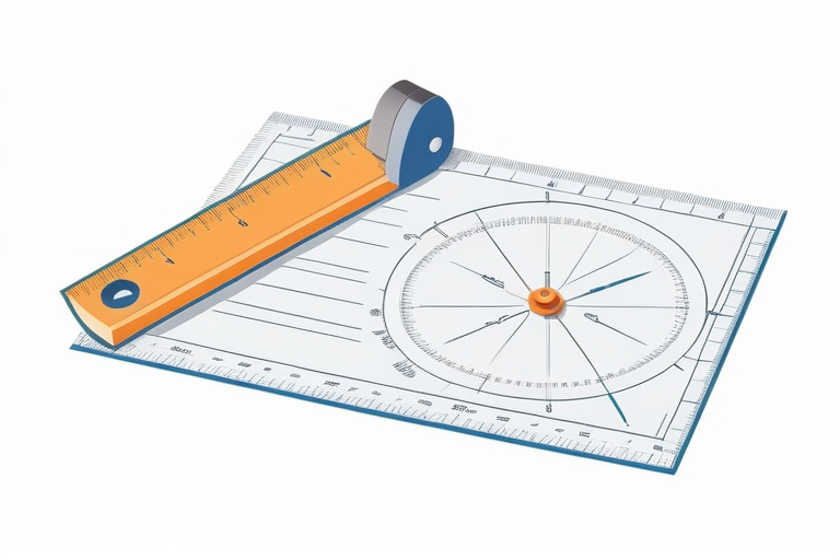 A professional looking image of various natural building materials like wooden planks, bags of plaster, and tools, arranged neatly on a blueprint, emphasizing quality and measurement.