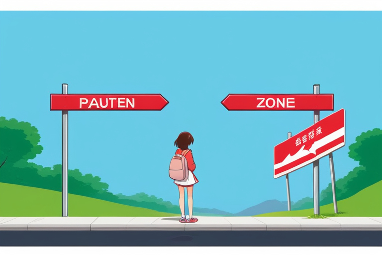 A person standing at a crossroads, with signs pointing to different economic zones like 