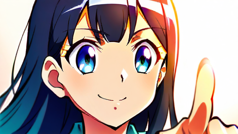 cute anime girl explaining with a confident smile, pointing to a graph, professional setting