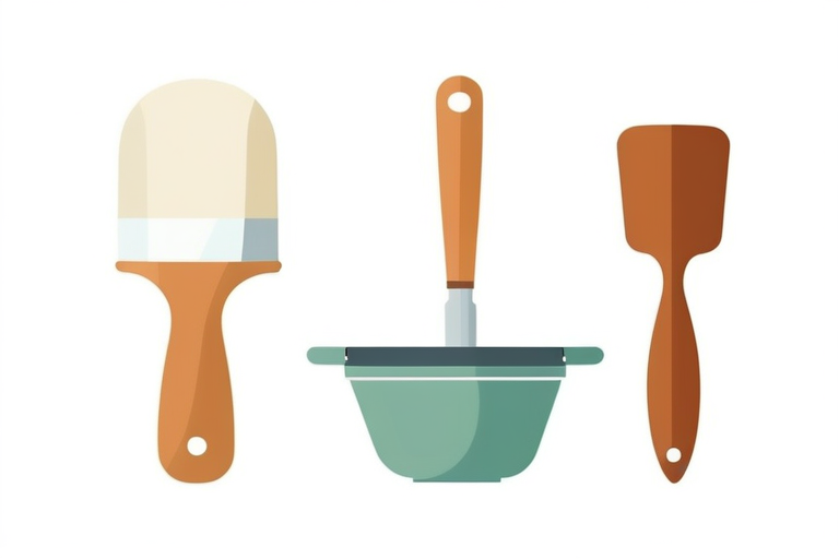 A close-up of a traditional Japanese plaster wall with a craftsman's tools in the foreground, highlighting the texture and natural materials.