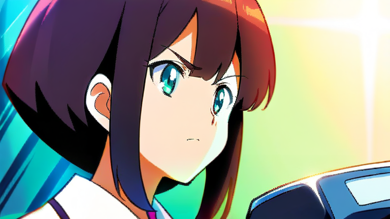 professional woman explaining data on a screen, serious and focused expression