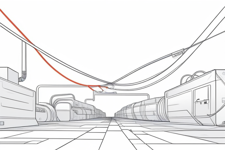 A schematic illustration showing a congested or blocked conduit pipe from aマンション's MDF room to an apartment unit, with multiple existing cables filling the space.