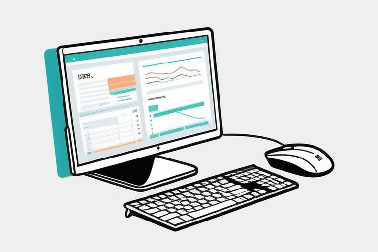 A sleek, modern Mac setup with a user confidently navigating a tax software interface, symbolizing ease and efficiency. The background is clean and professional.