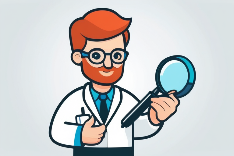 A professional medical expert carefully choosing among different types of magnifying glasses, each representing a different type of recruitment agency (general, industry-specific, job-specific), with detailed specifications visible on the lenses. The background is a blurred office environment.