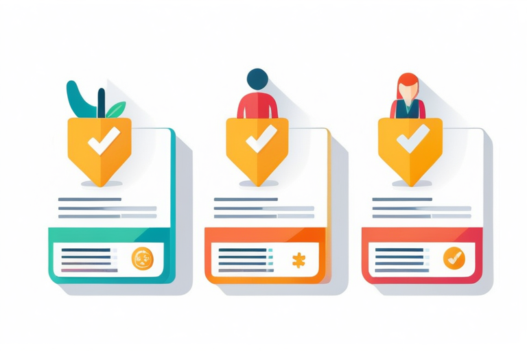 A professional comparing three different job search platforms on a tablet, with icons representing features like job listings, career counseling, and industry specialization. Data points and checkmarks are visible.