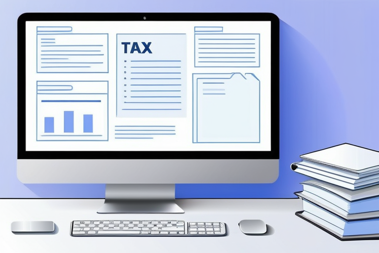 A person sitting at a desk, looking thoughtful while using a laptop with tax filing software, surrounded by documents, representing the decision-making process for choosing the right software.
