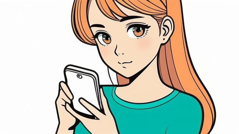 心配そうな表情でスマホを見つめるアニメの女の子キャラクターが、その後決意に満ちた表情で挑戦に立ち向かおうとしている様子
