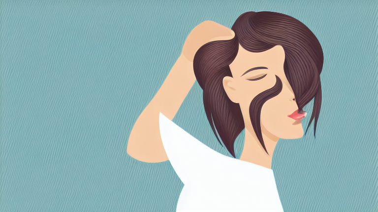 A person applying hair care product with natural ingredients on their scalp, showing a healthy and nourished look