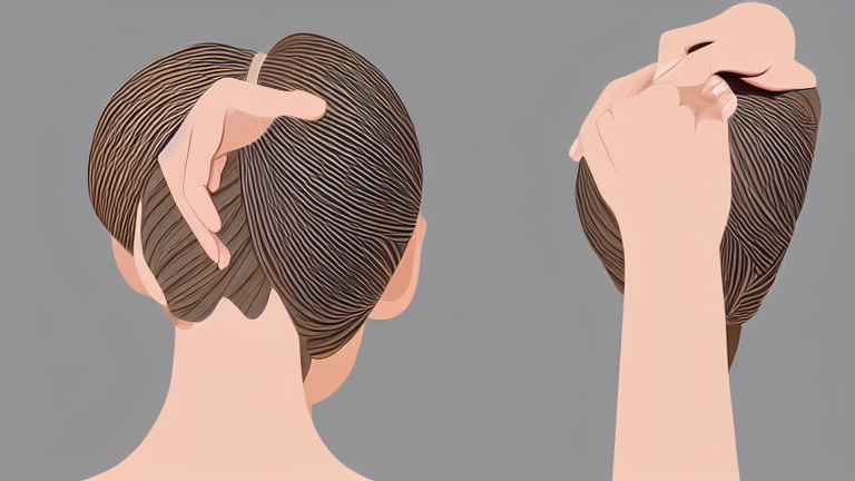 A person applying CHAPUP on their scalp with a clean, natural look